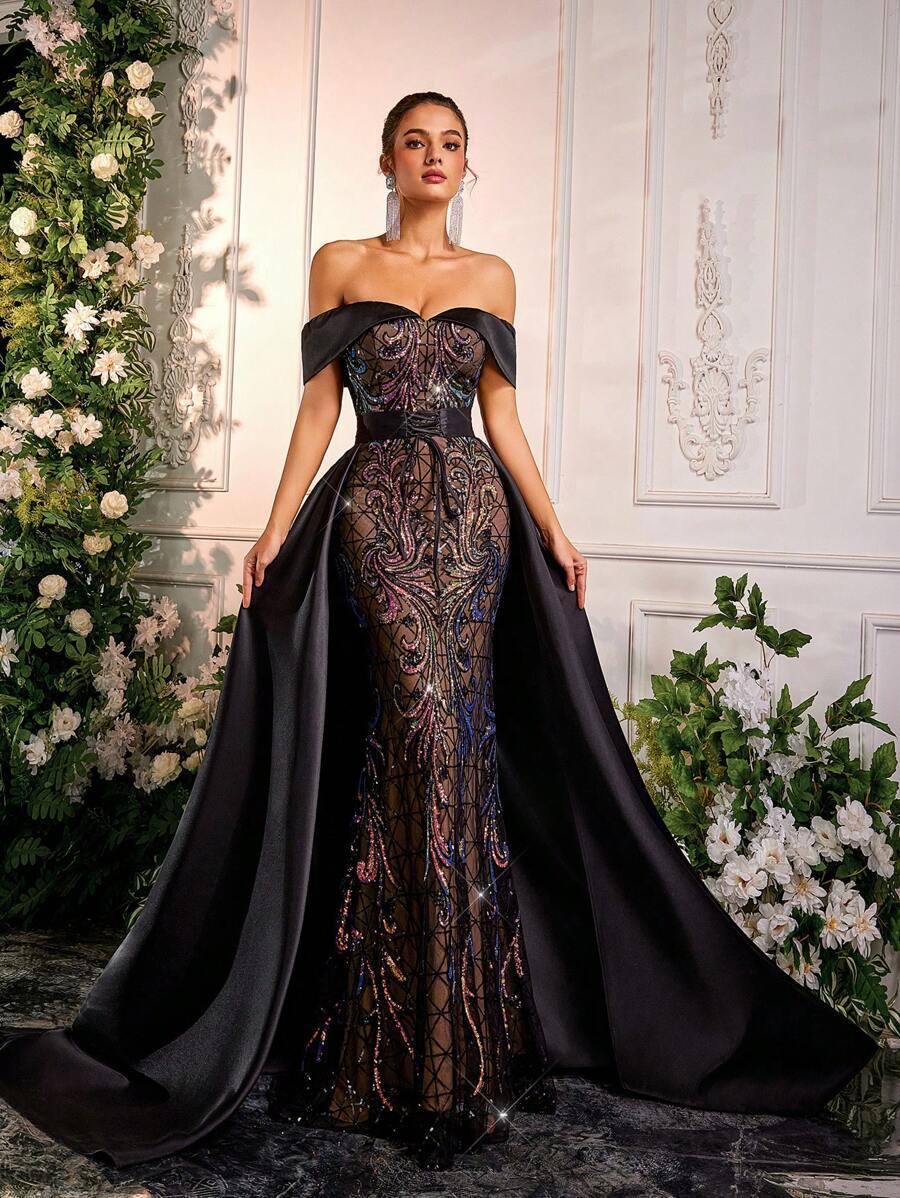 GLAMRAE MAXI SUKIENKA ZDOBIENIA S06__M