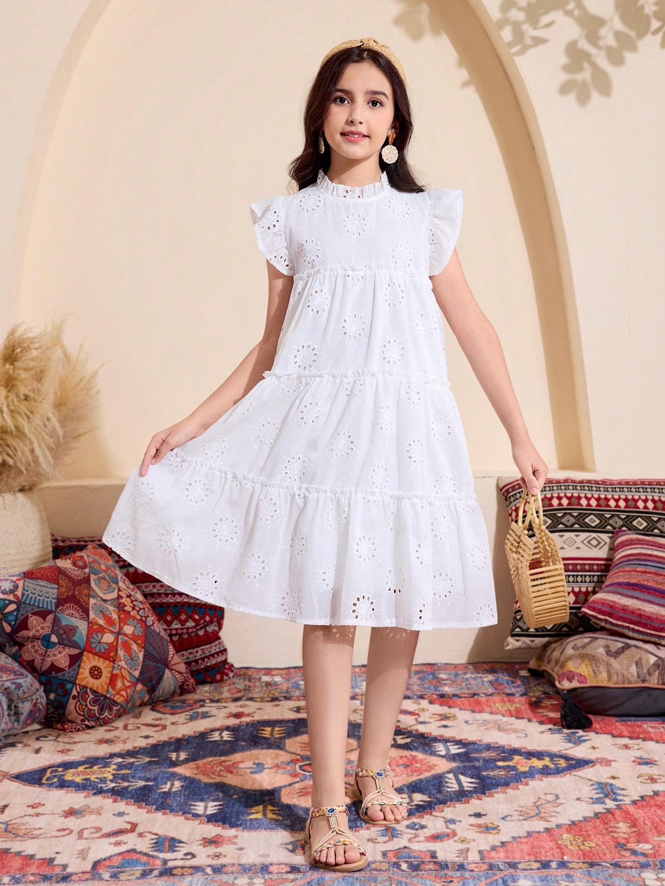 SHEIN BIAŁA SUKIENKA TEKSTURA PK01__122/128