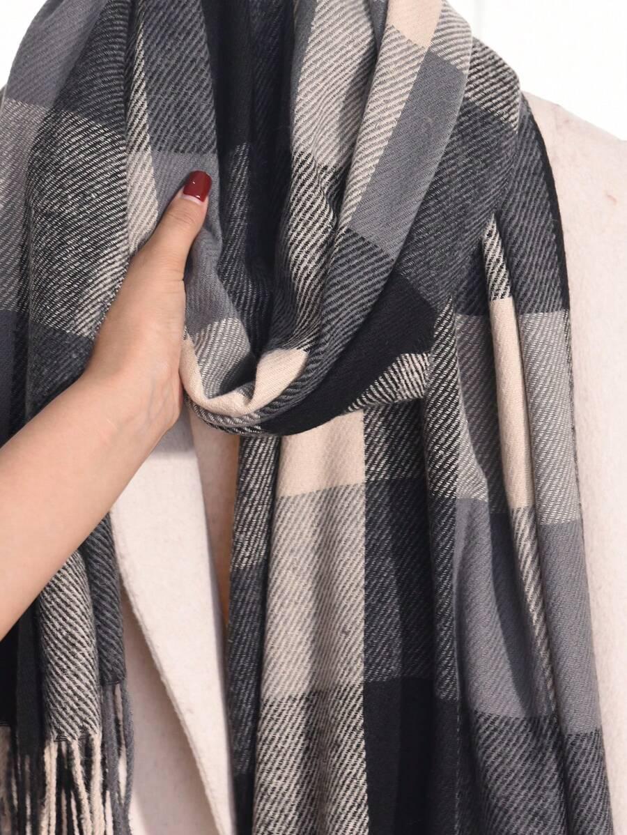 SHEIN SZALIK WZÓR KRATA W01__65X180CM