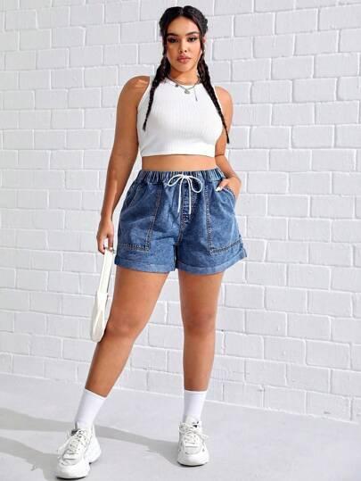 SHEIN NIEBIESKIE SPODENKI JEANS S06__L