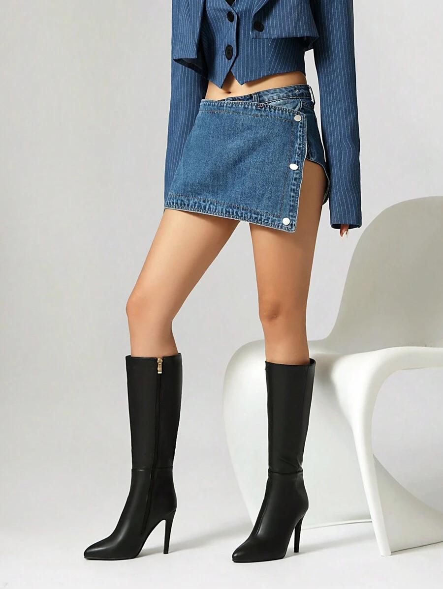 SHEIN CZARNE KOZAKI IMITACJA SKÓRY W01__36