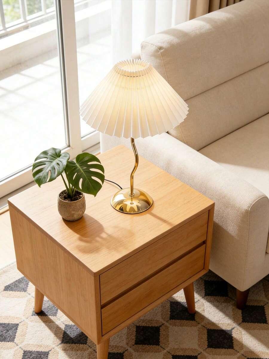 SHEIN BEŻOWA LAMPA STOŁOWA S07__23X35CM