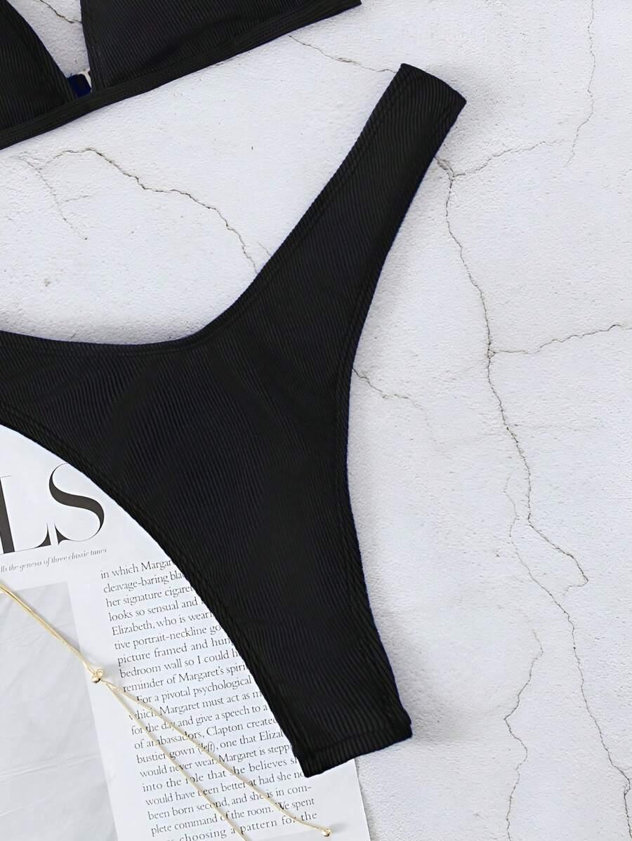 SHEIN CZARNY DWUCZĘŚCIOWY STRÓJ KĄPIELOWY S09__M