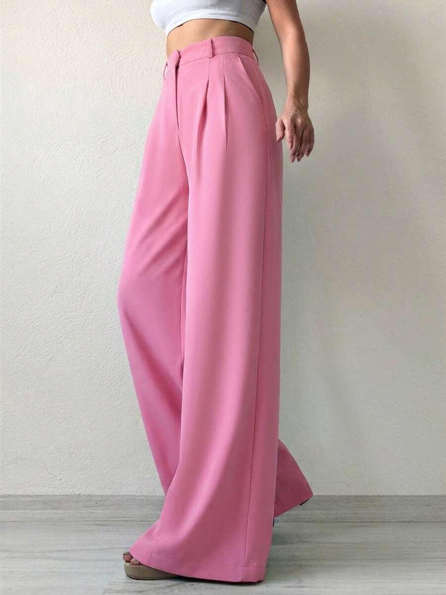 SHEIN RÓŻOWE SPODNIE PROSTA NOGAWKA S06__M