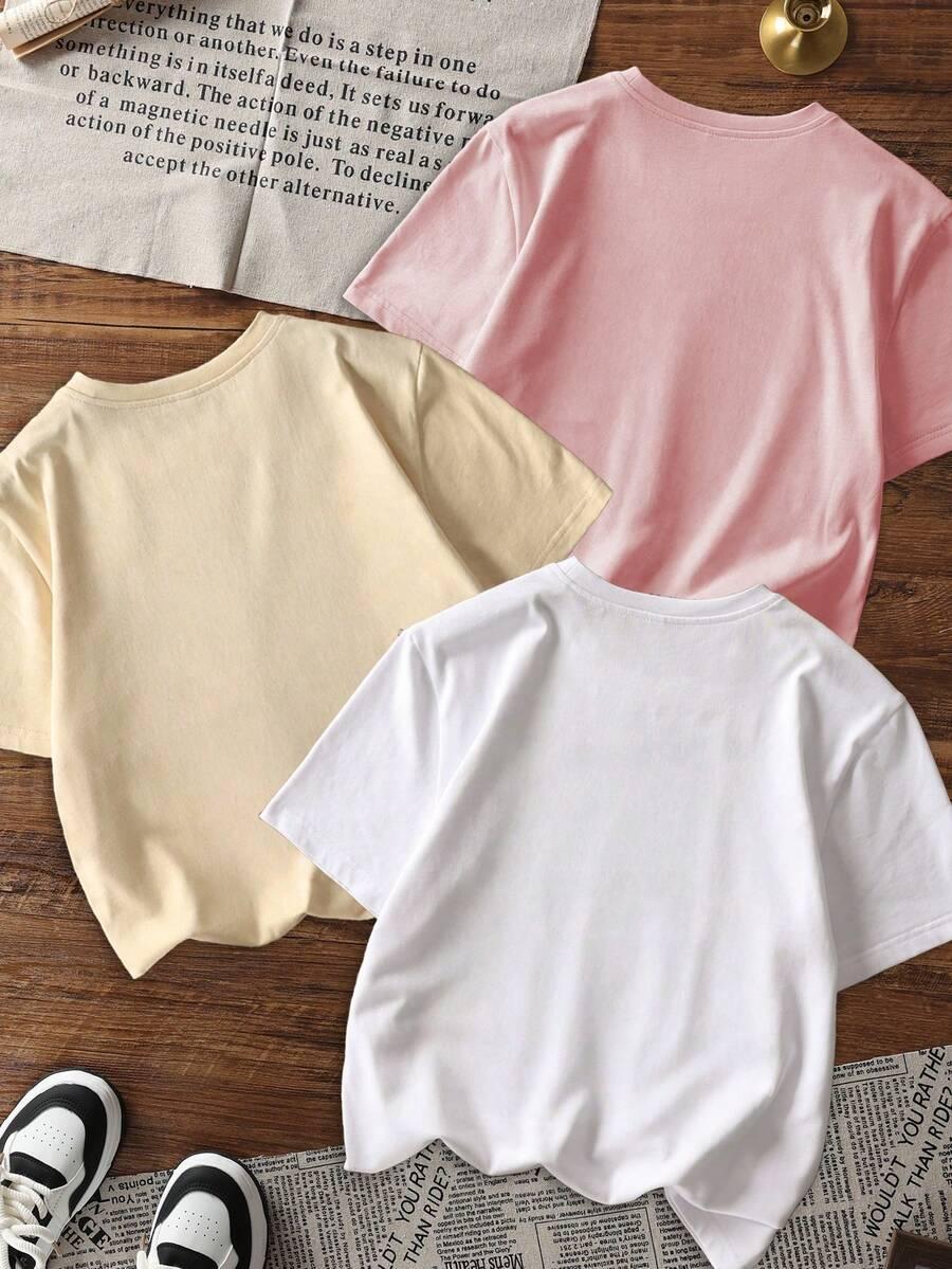 SHEIN T-SHIRT NADRUK 2-PACK S09__128-134