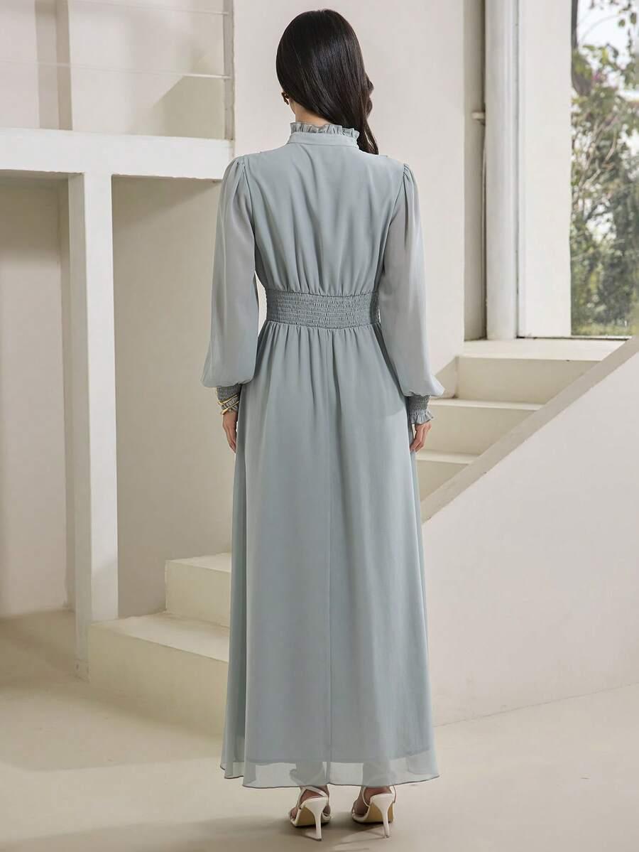 SHEIN MAXI SUKIENKA FALBANA STÓJKA PK01__XL