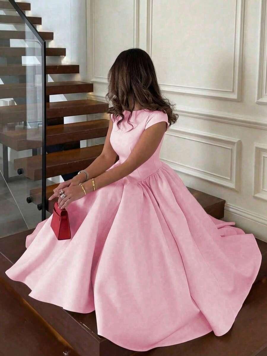 SHEIN RÓŻOWA ROZKLOSZOWANA SUKIENKA S09__L