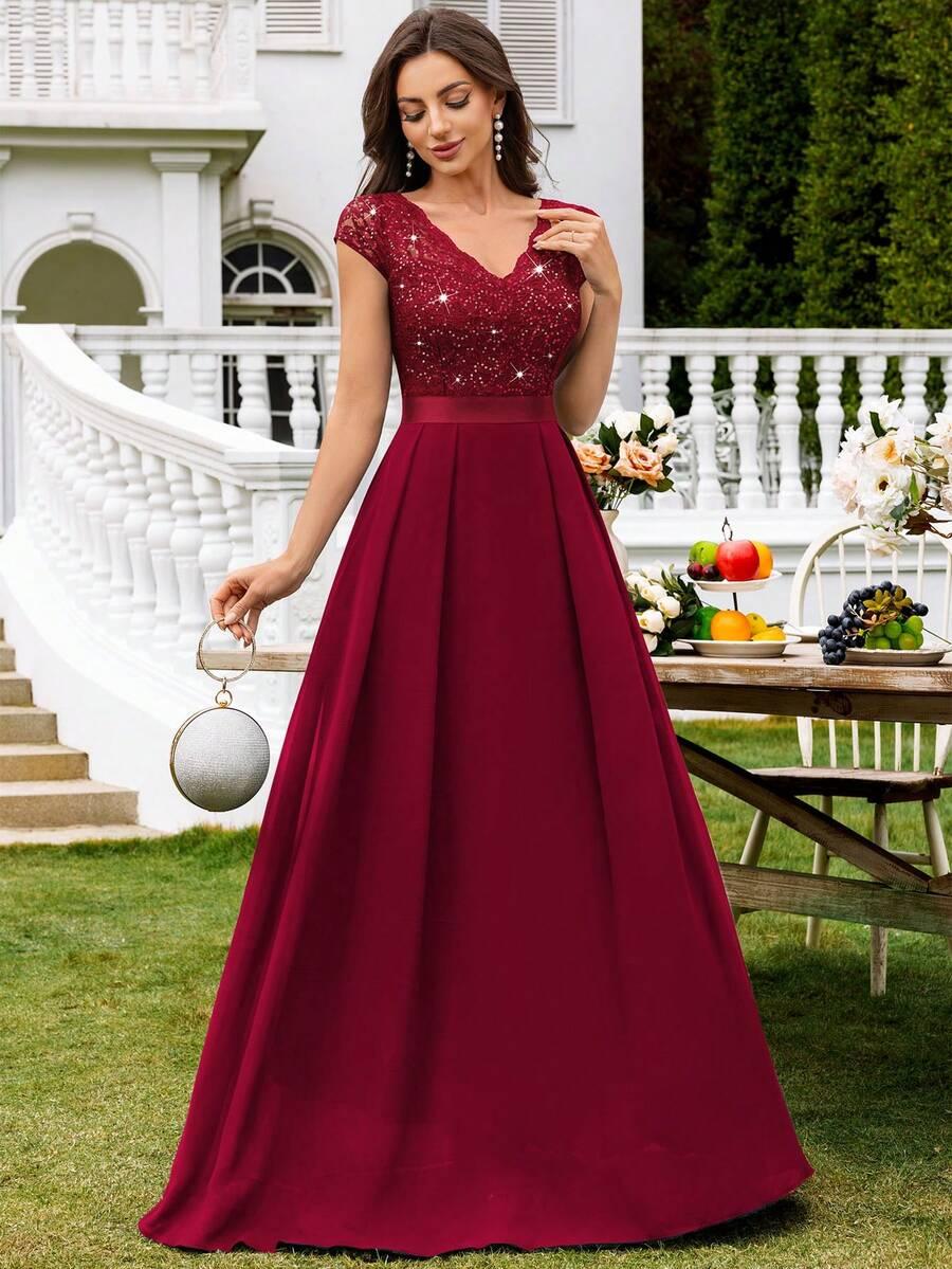 SHEIN BORDOWA MAXI SUKIENKA S06__M