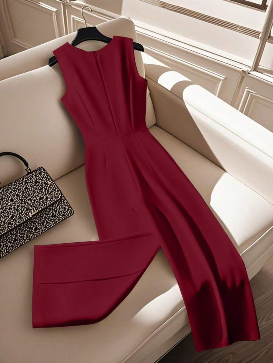 SHEIN BORDOWY ELEGANCKI KOMBINEZON S06__L