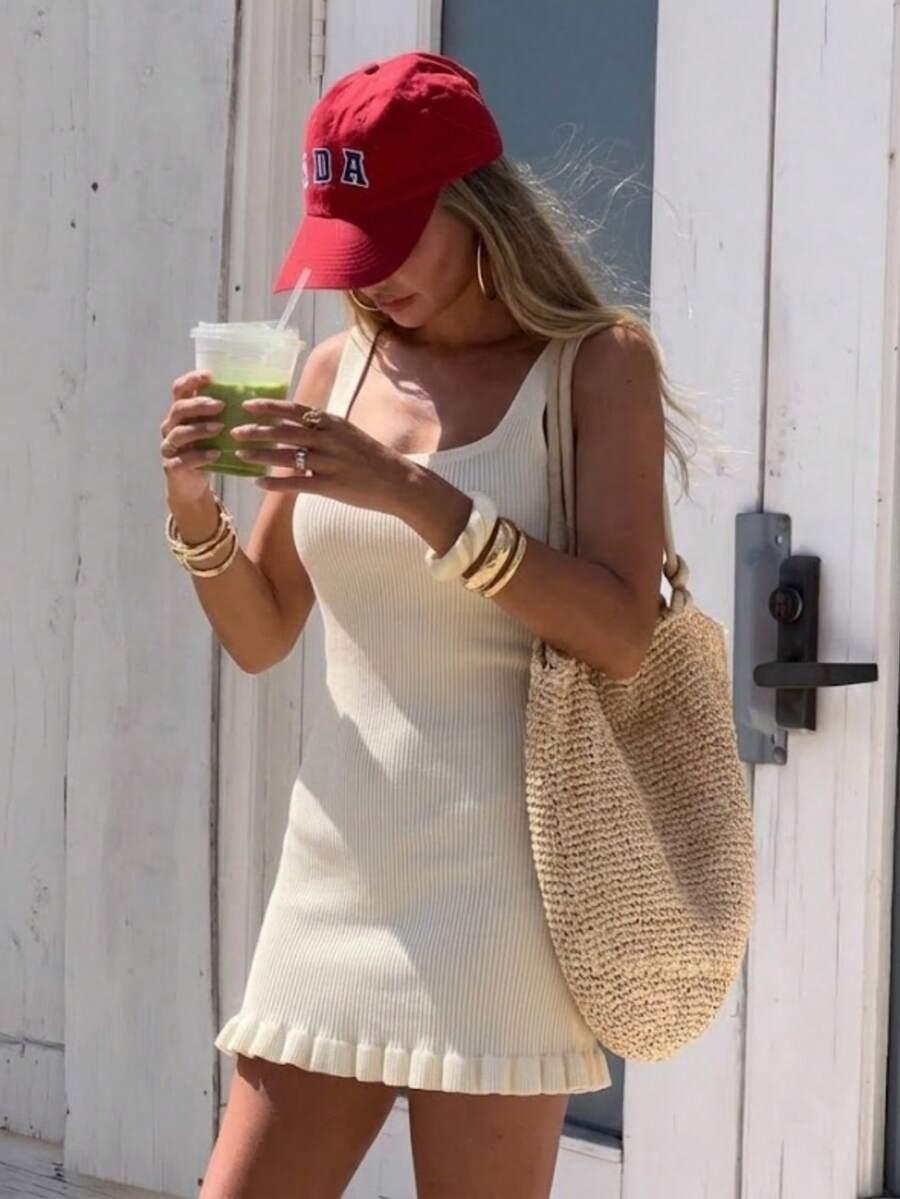 SHEIN BEŻOWA MINI SUKIENKA S06__S