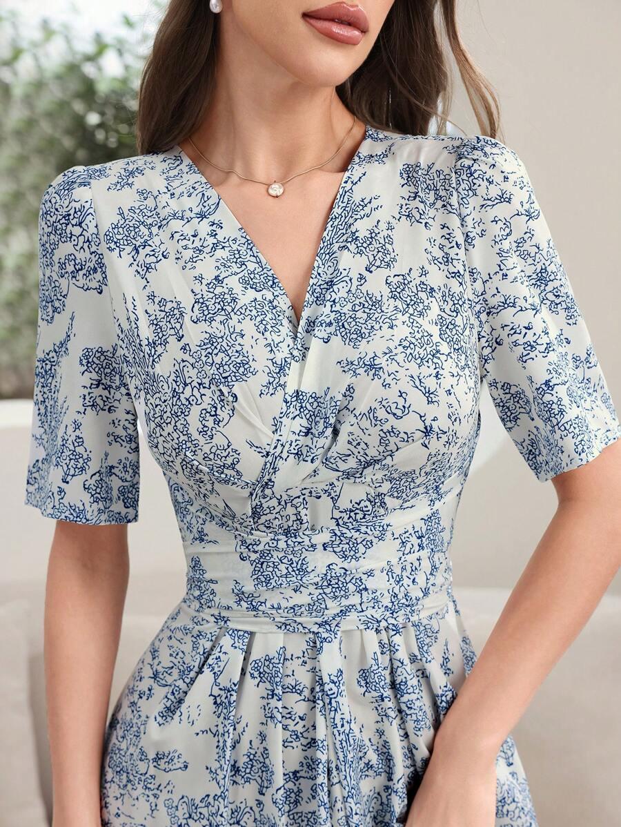 MODELYN SUKIENKA KOPERTOWY DEKOLT PRINT S06__M