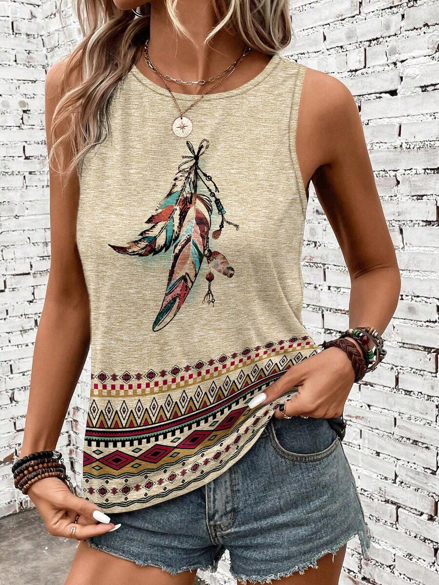 SHEIN BLUZKA BEZ RĘKAWÓW WZÓR PRINT S06__S