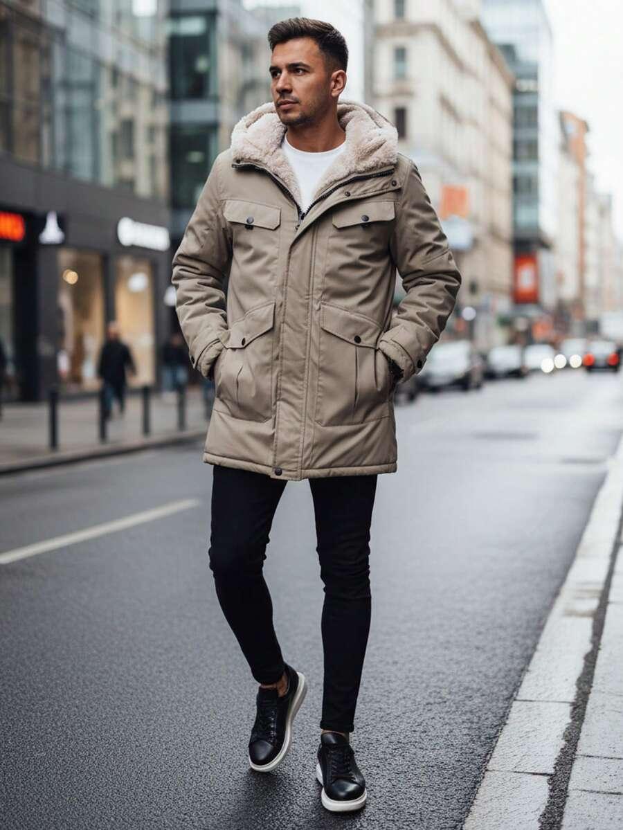 SHEIN BEŻOWA KURTKA KAPTUR W01__3XL