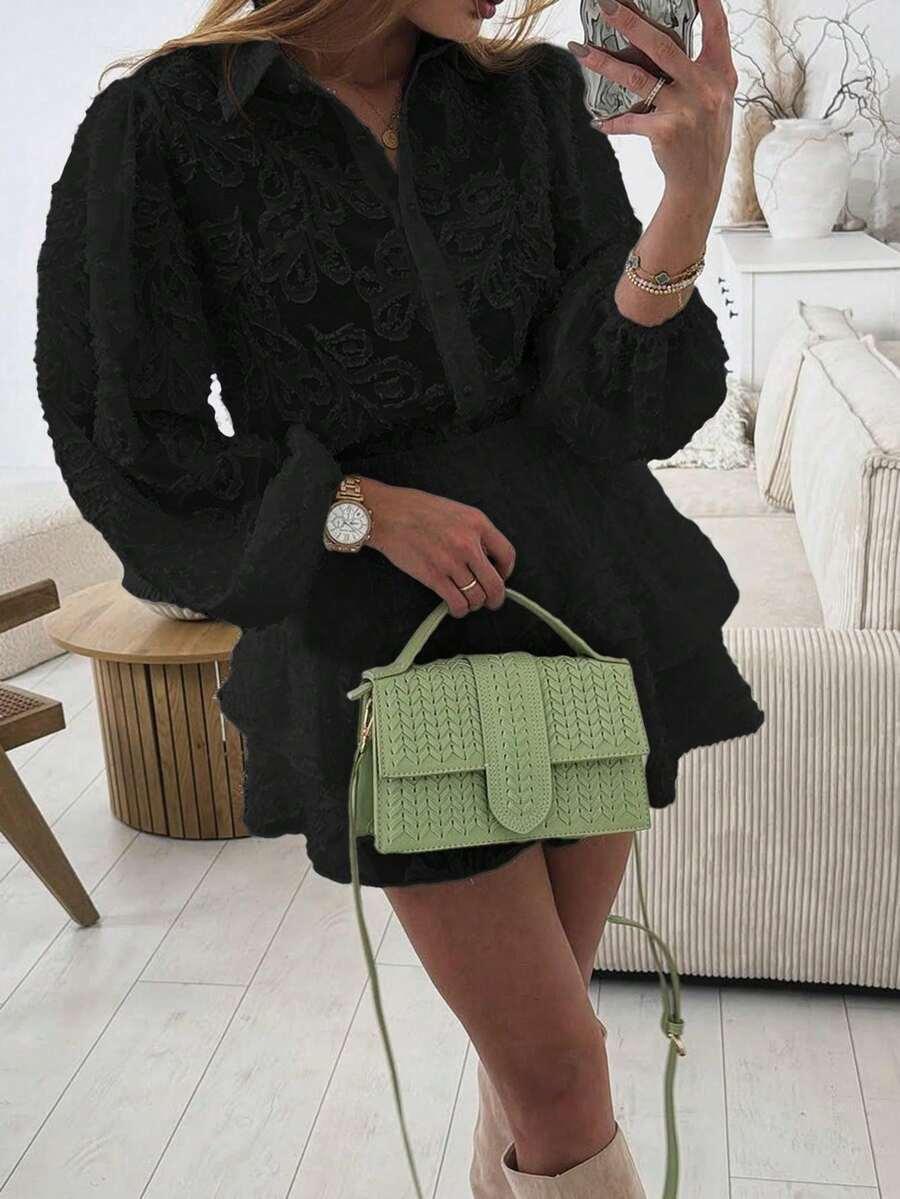 SHEIN CZARNE KRÓTKIE SPODENKI Z GUMKĄ W PASIE TEKSTURA PK01__S