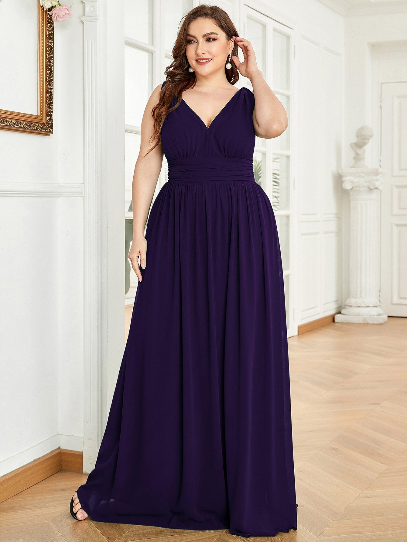 SHEIN FIOLETOWA MAXI SUKIENKA BEZ RĘKAWÓW S06__50