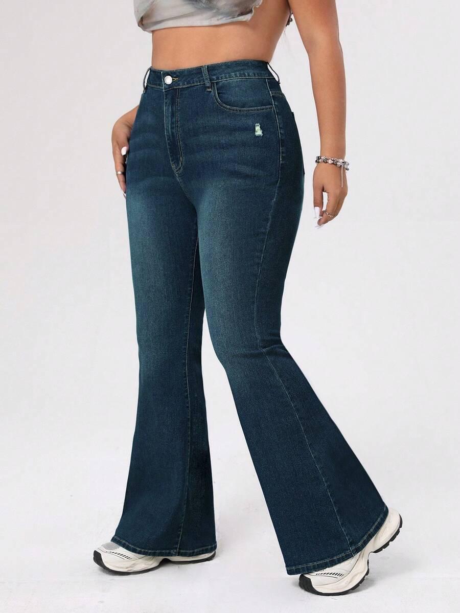 SHEIN SPODNIE DZWONY JEANS VINTAGE S09__52
