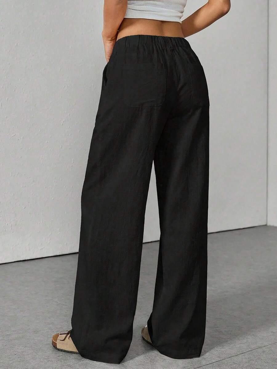 QUICK FASHIONHUB CZARNE SPODNIE PROSTA NOGAWKA S06__XS