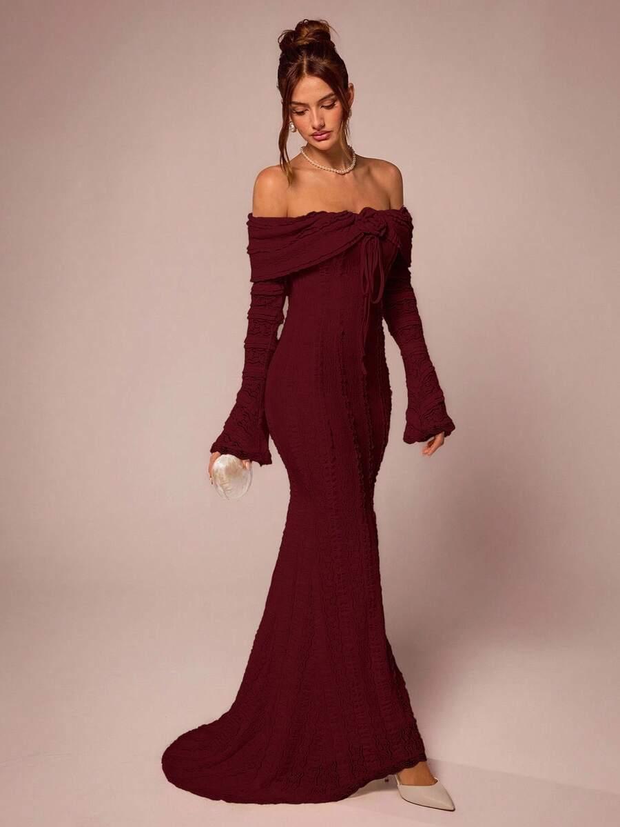 SHEIN BORDOWA MAXI SUKIENKA S06__M