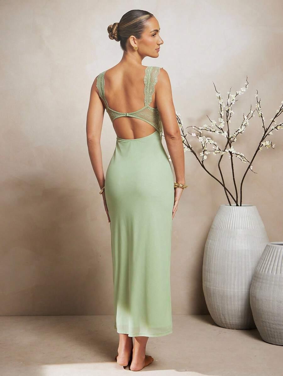 L'AMORAE ZIELONA MAXI SUKIENKA S06__XS