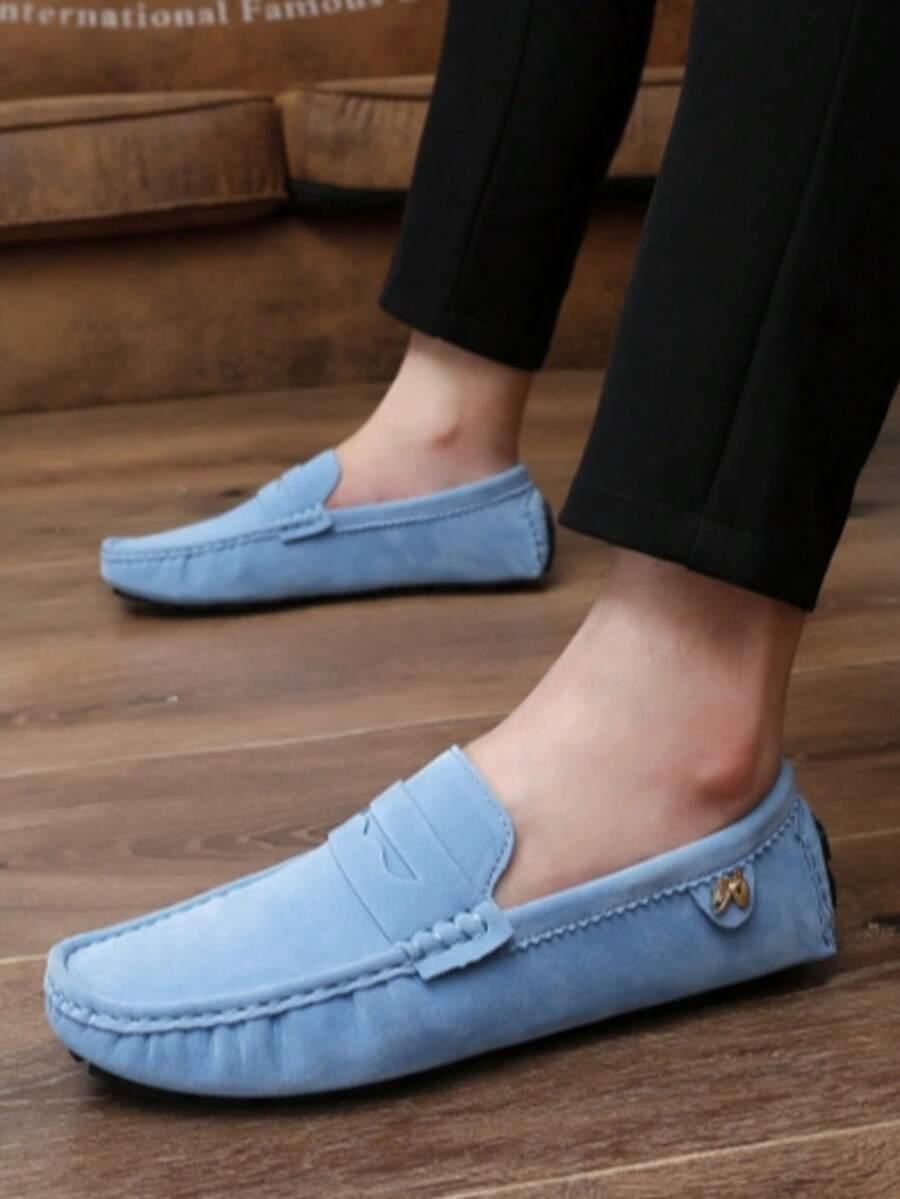 SHEIN NIEBIESKIE MOKASYNY IMITACJA ZAMSZU S06__38