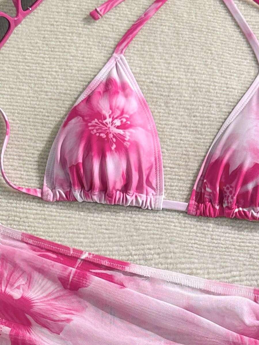SHEIN TRZYCZĘŚCIOWY STRÓJ KĄPIELOWY S09__XL