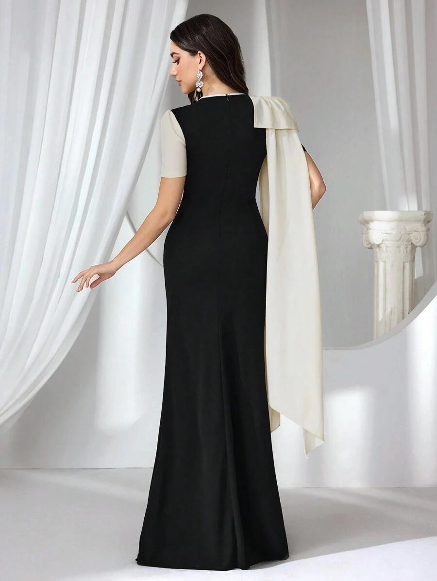 SHEIN MAXI SUKIENKA KRÓTKI RĘKAW S06__S