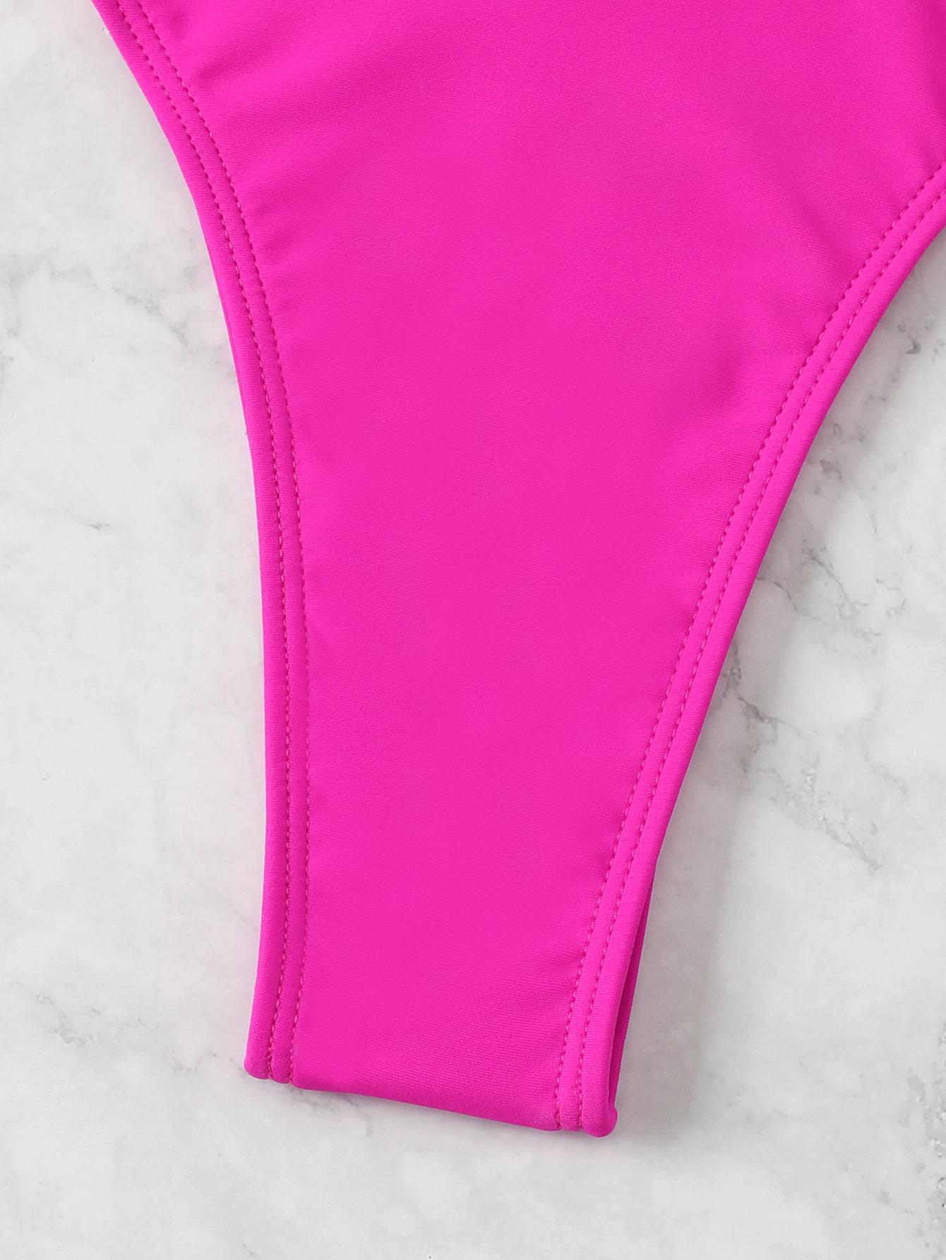 SHEIN RÓŻOWY KOMPLET BIKINI NEON S09__M