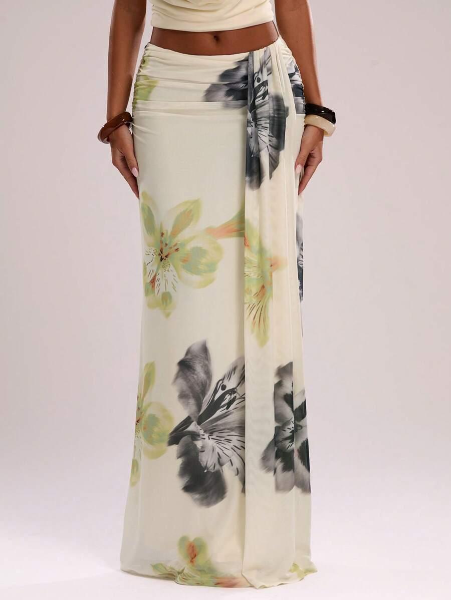 SHEIN MAXI SPÓDNICA PRINT S06__S