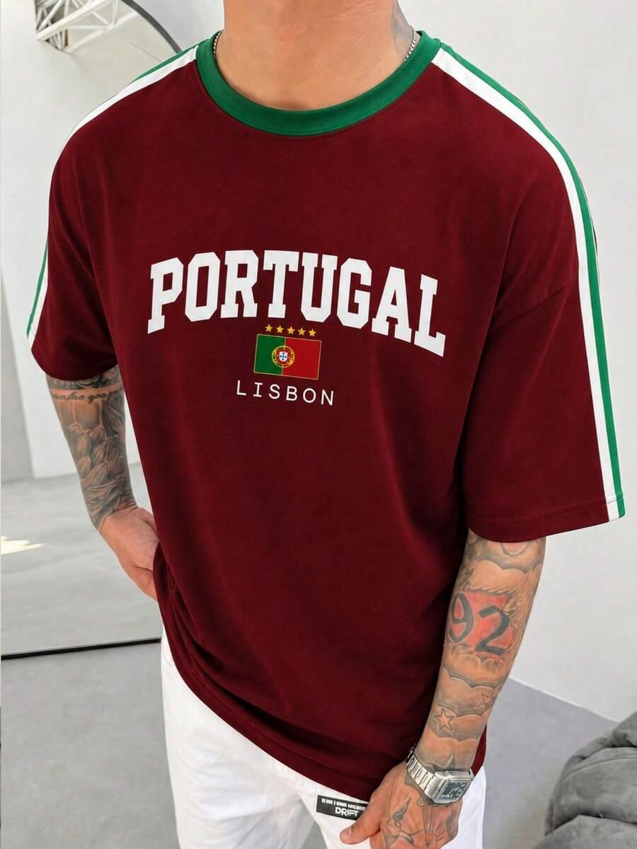 FRACTYR BORDOWY T-SHIRT NADRUK S06__XS