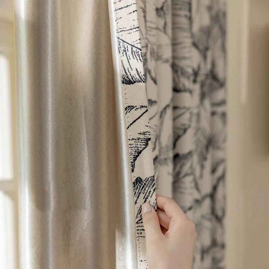 SHEIN ZASŁONA WZÓR ROŚLINNY S07__200X260CM