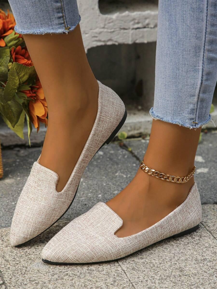 SHEIN BEŻOWE MOKASYNY SZPIC S06__42