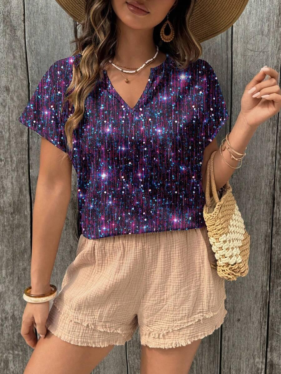 SHEIN KOLOROWA BLUZKA PRINT S06__L