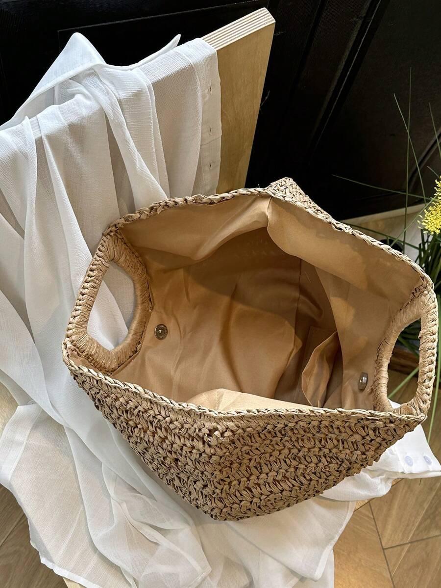 SHEIN BEŻOWA PLECIONA TOREBKA S07__49X5X21
