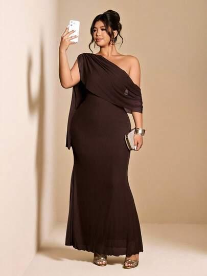 SHEIN BRĄZOWA MAXI SUKIENKA S09__48