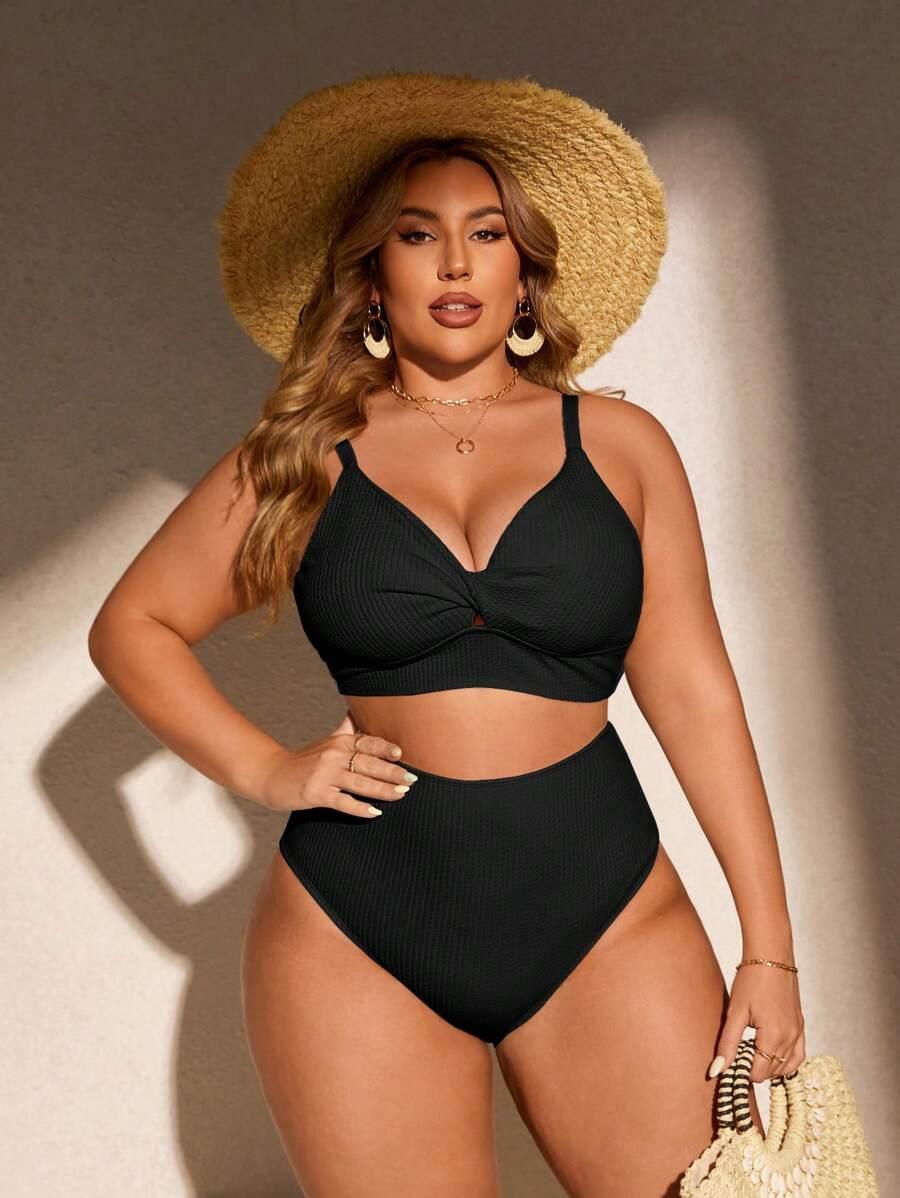 SHEIN CZARNY STRÓJ KĄPIELOWY DWUCZĘŚCIOWY S09__46