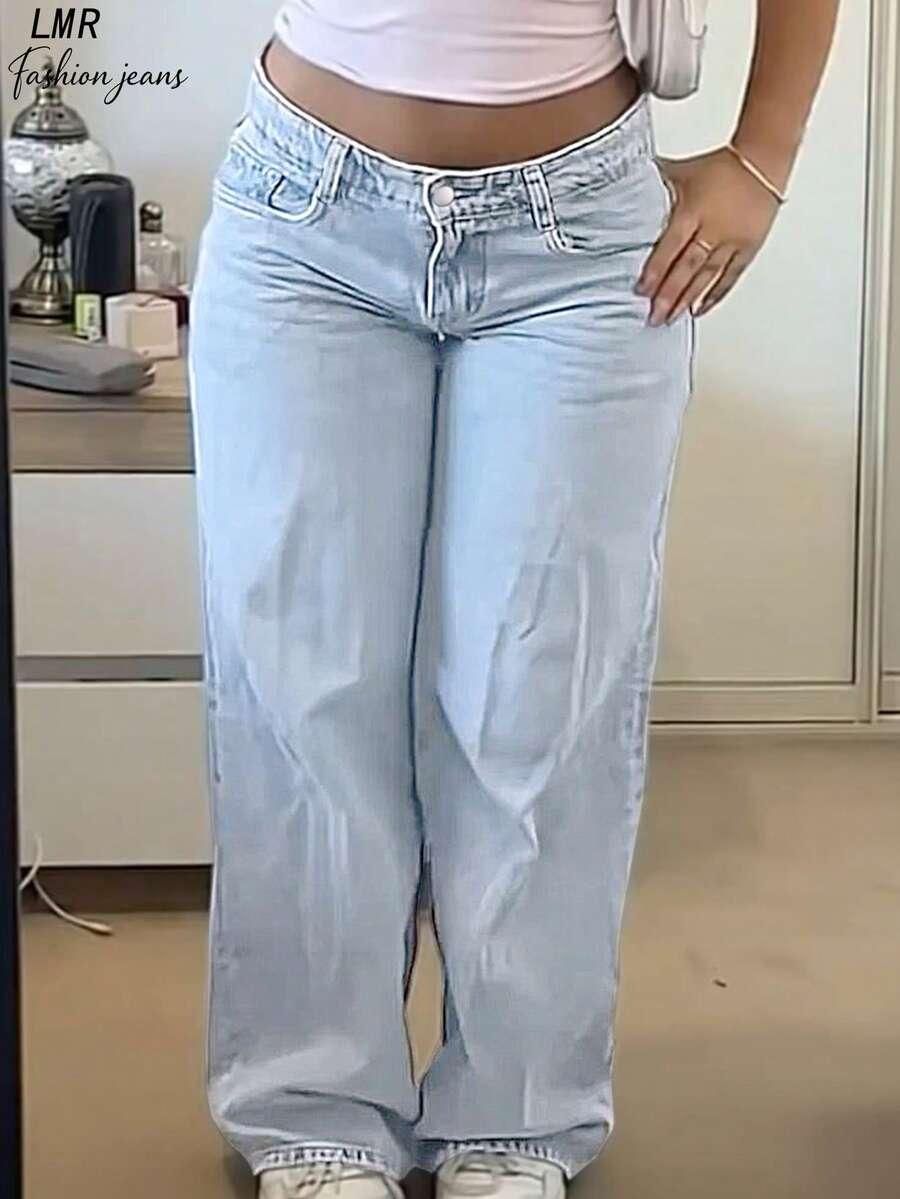 SHEIN SPODNIE JEANS PROSTA NOGAWKA S06__S
