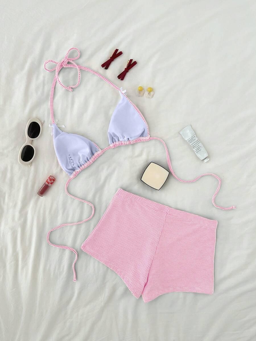 SHEIN RÓŻOWY DWUCZĘŚCIOWY STRÓJ KĄPIELOWY S09__XS