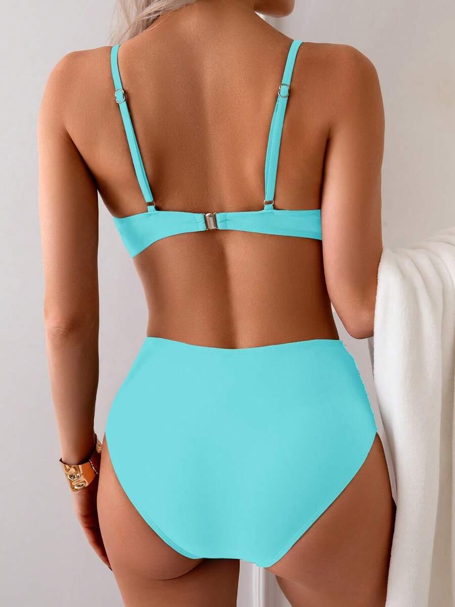 SHEIN NIEBIESKI DWUCZĘŚCIOWY STRÓJ KĄPIELOWY S09__XXL