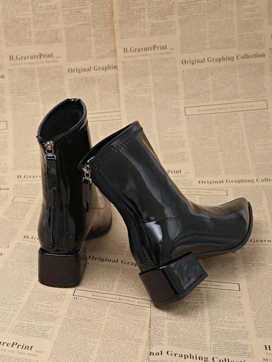 SHEIN CZARNE LAKIEROWANE BOTKI W01__40,5