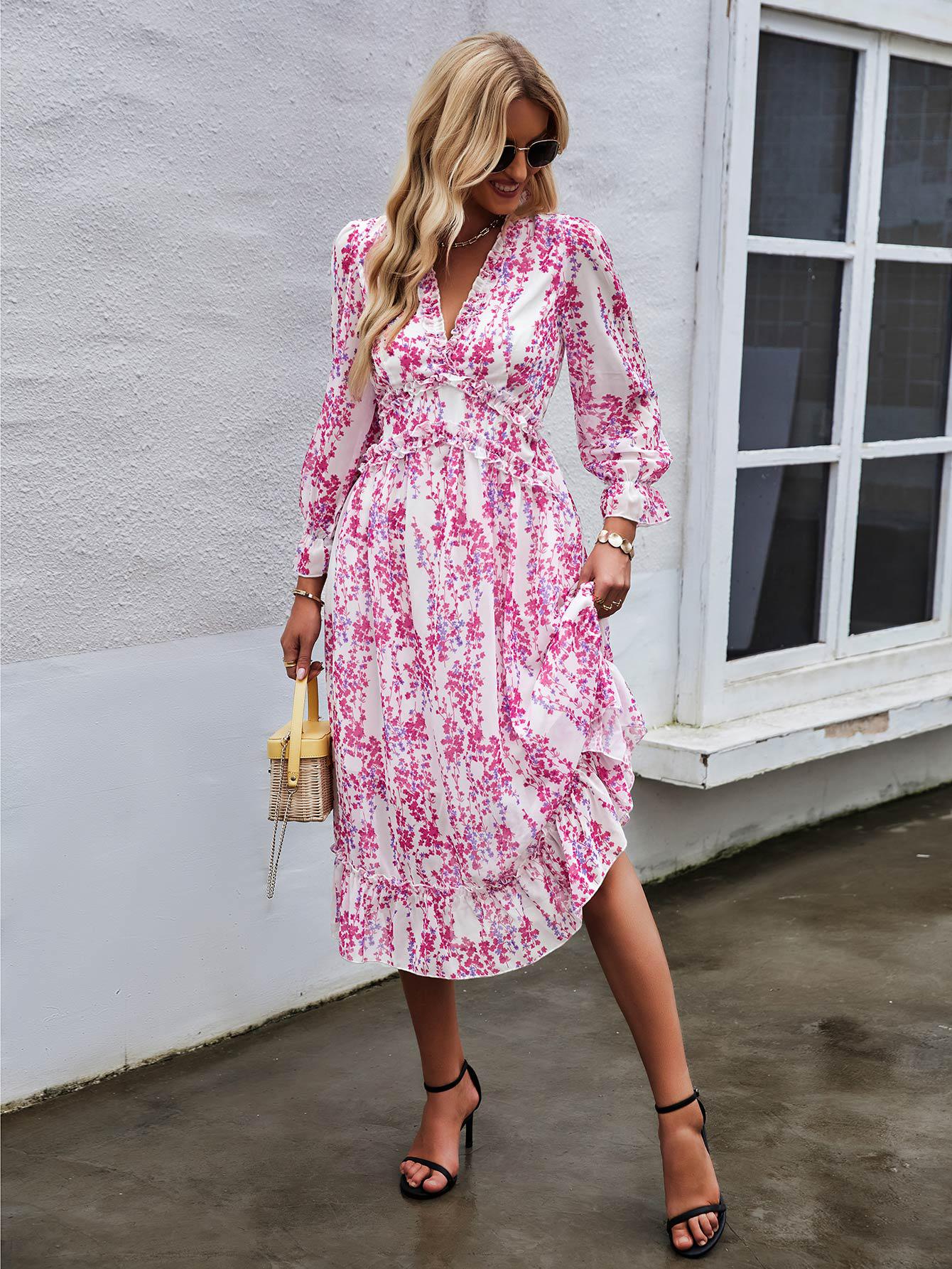 SHEIN SUKIENKA WZÓR KWIATY S06__L