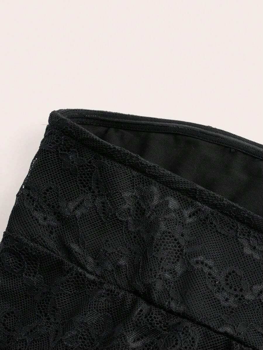 SHEIN CZARNY TOP TUBA KORONKA S06__XS