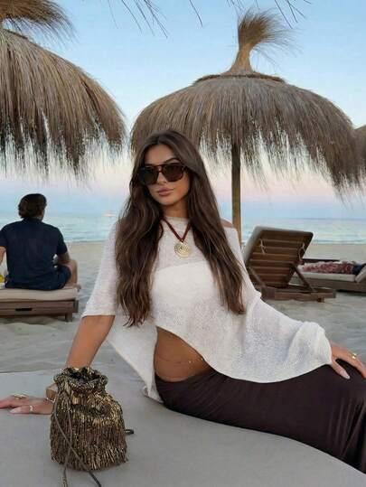 SHEIN BIAŁA NARZUTKA CASUAL S06__S