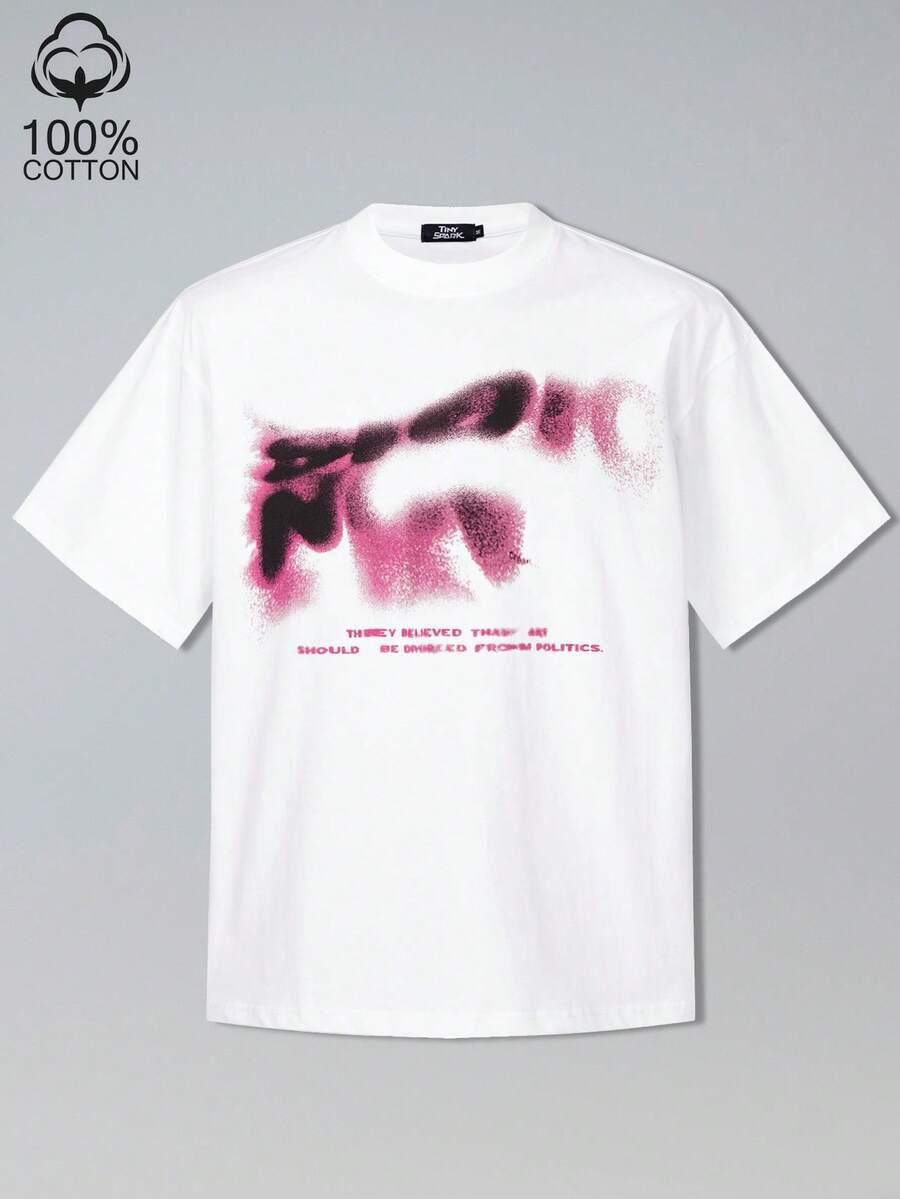 SHEIN BIAŁY T-SHIRT NADRUK S06__S
