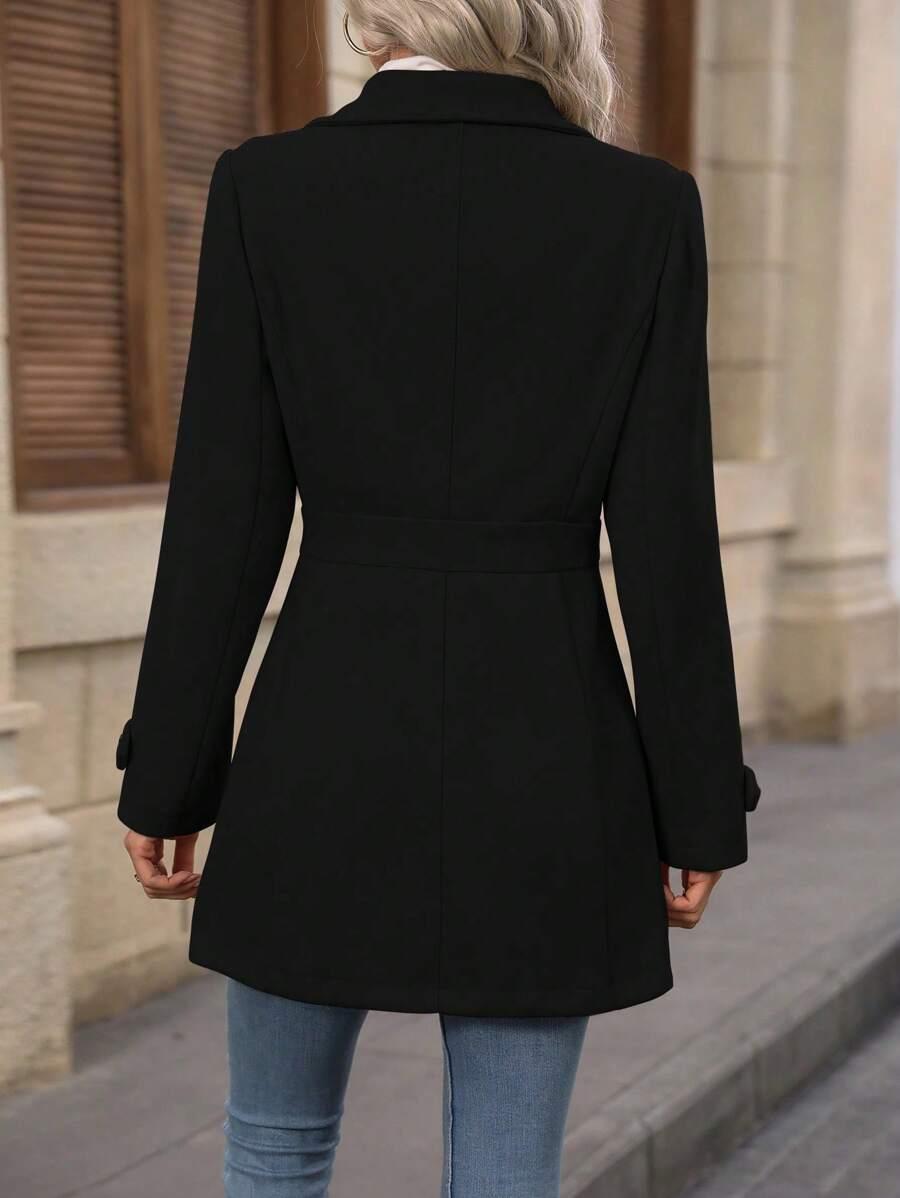 SHEIN CZARNY KLASYCZNY PŁASZCZ W01__XL