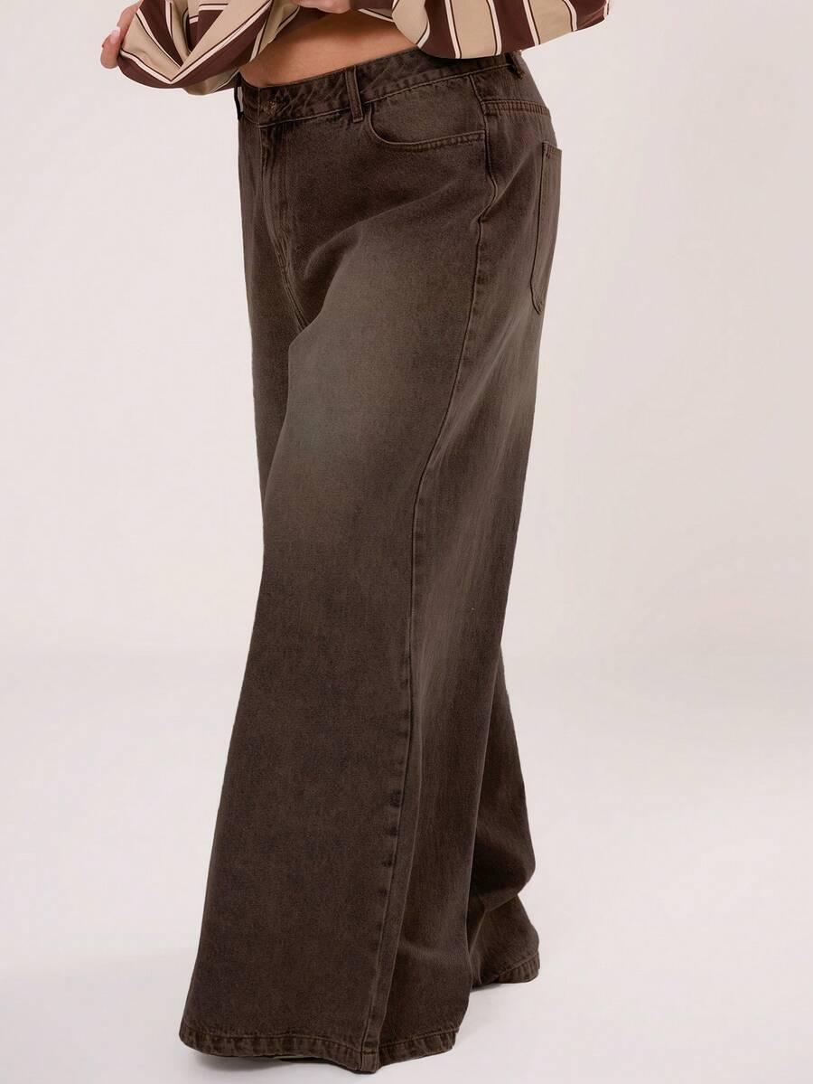 MUSERA BRĄZOWE SPODNIE JEANS S06__52