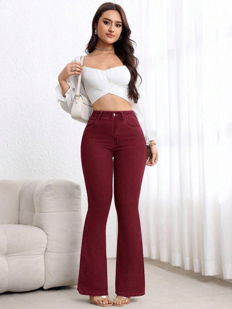 SHEIN BORDOWE JEANSY DZWONY S06__XS