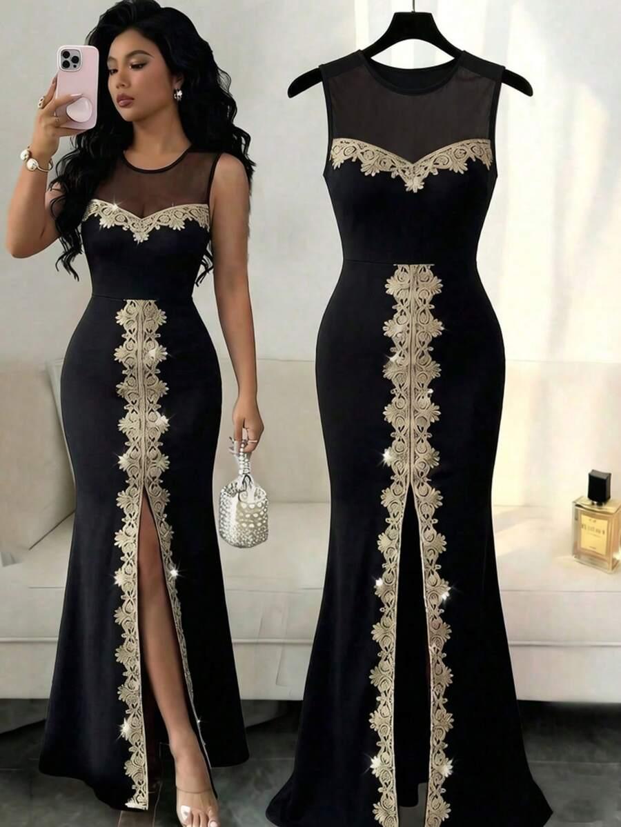 SELIANNE CZARNA MAXI SUKIENKA S06__L