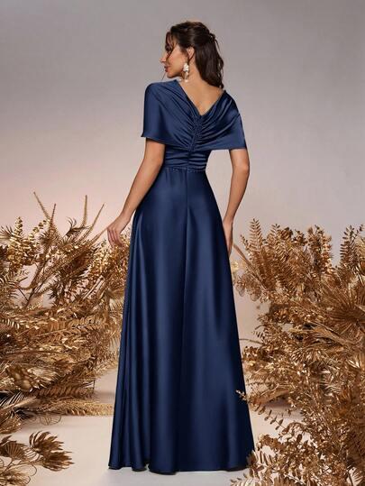 SHEIN GRANATOWA MAXI SUKIENKA S06__S