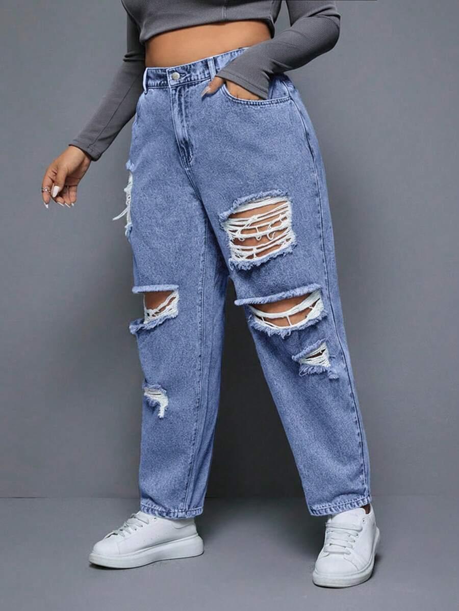 EURMUSE NIEBIESKIE SPODNIE JEANS S06__XXL