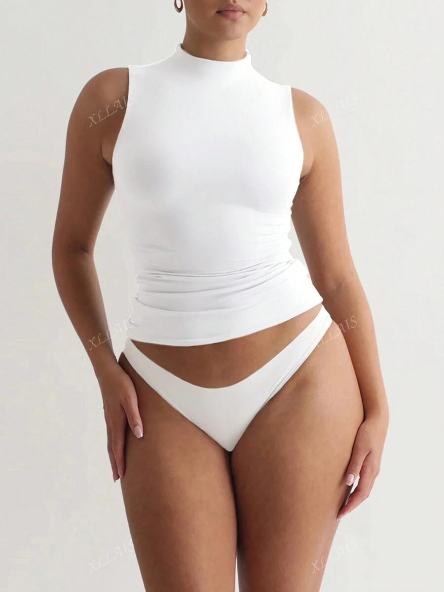 SHEIN BIAŁY TOP STÓJKA S06__XXS